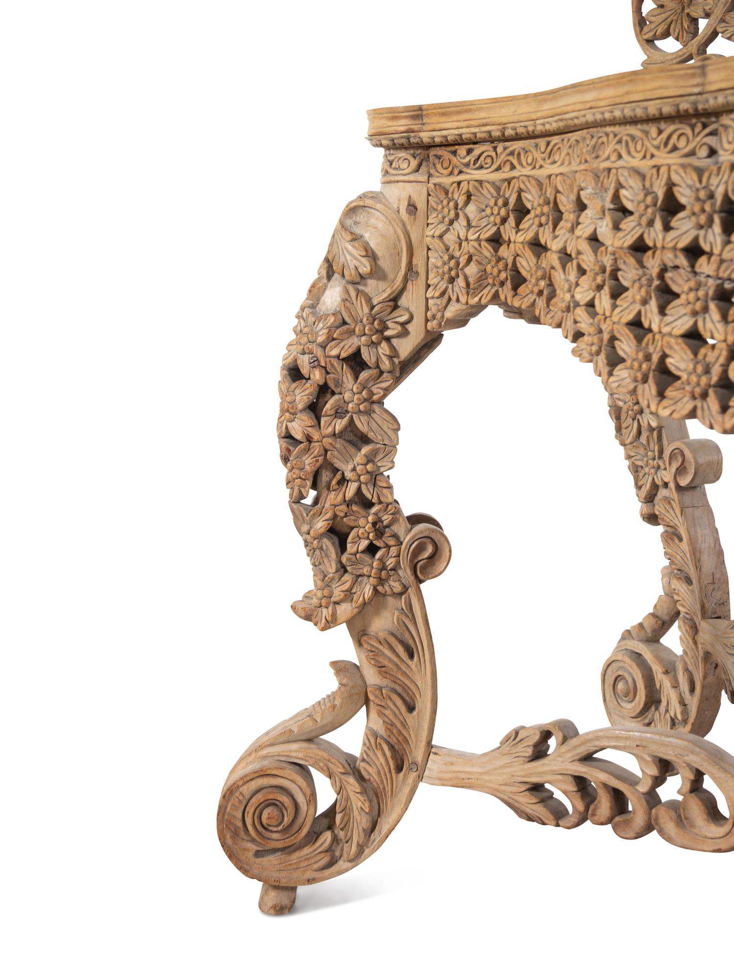 An Indian Pierce Carved Console Table