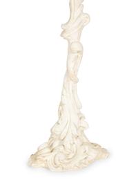 A Pair of Grotto Style White-Painted Composition Six-Light Torchères
