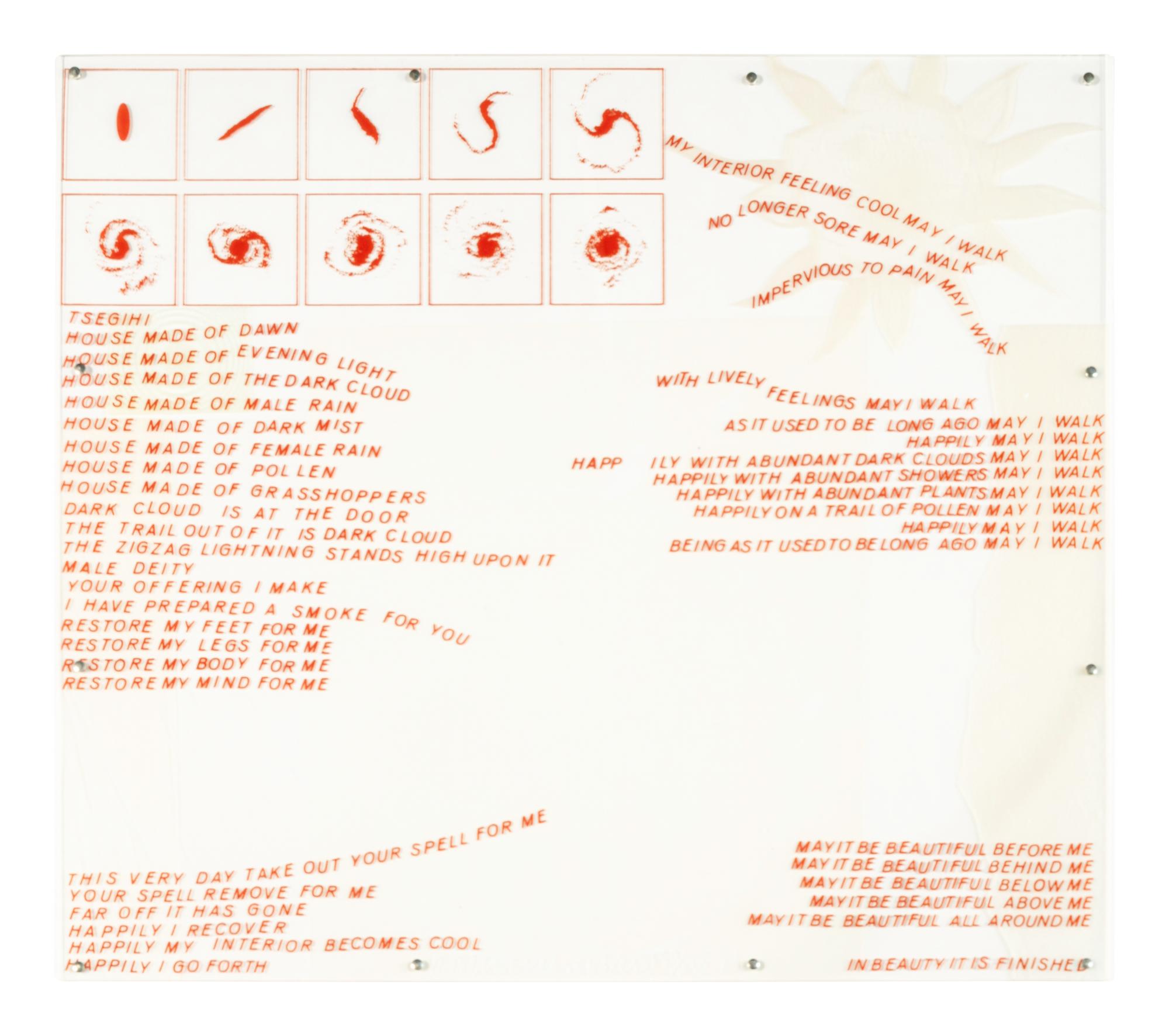 Opal Gospel (complete set of ten screenprints in colors on movable acrylic panels with the original Lucite base and screenprinted stainless steel cover), 1971