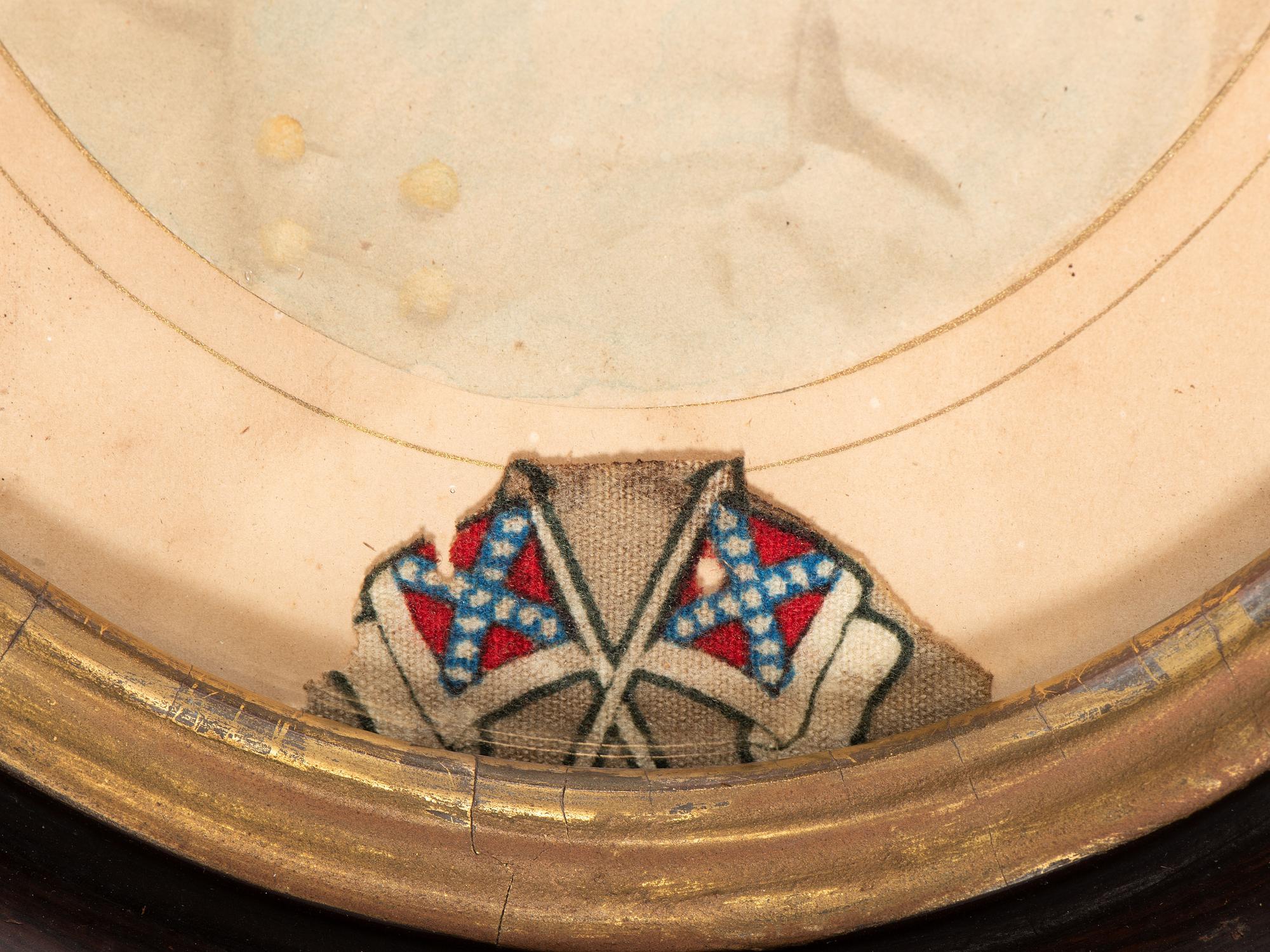 [LEE, Robert E. (1807-1870)]. Albumen photograph of Robert E. Lee with fabric identified as piece of General Lee's uniform.