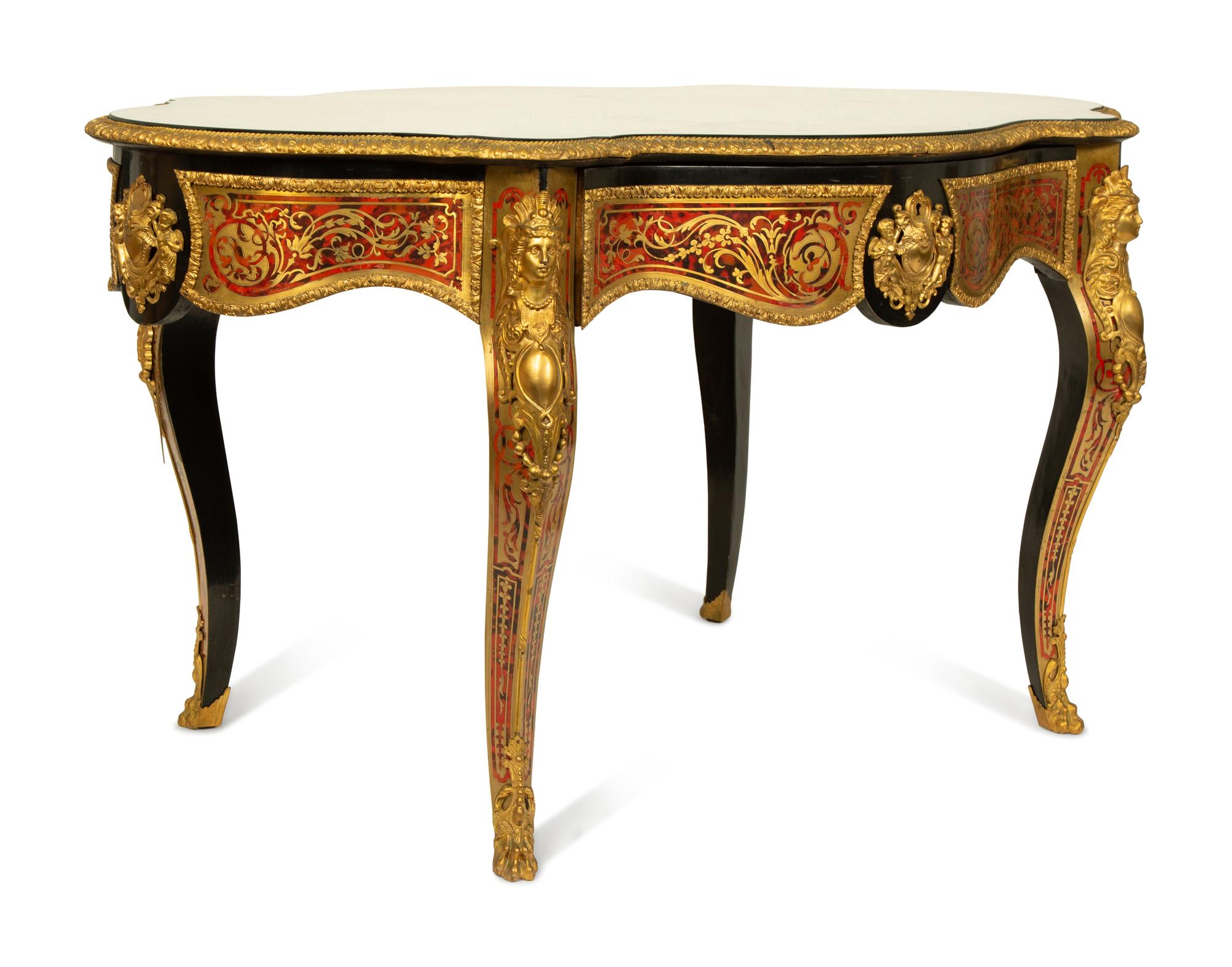 A Napolean III Style Gilt Metal Mounted Boulle Marquetry Center Table — 19TH/20TH CENTURY