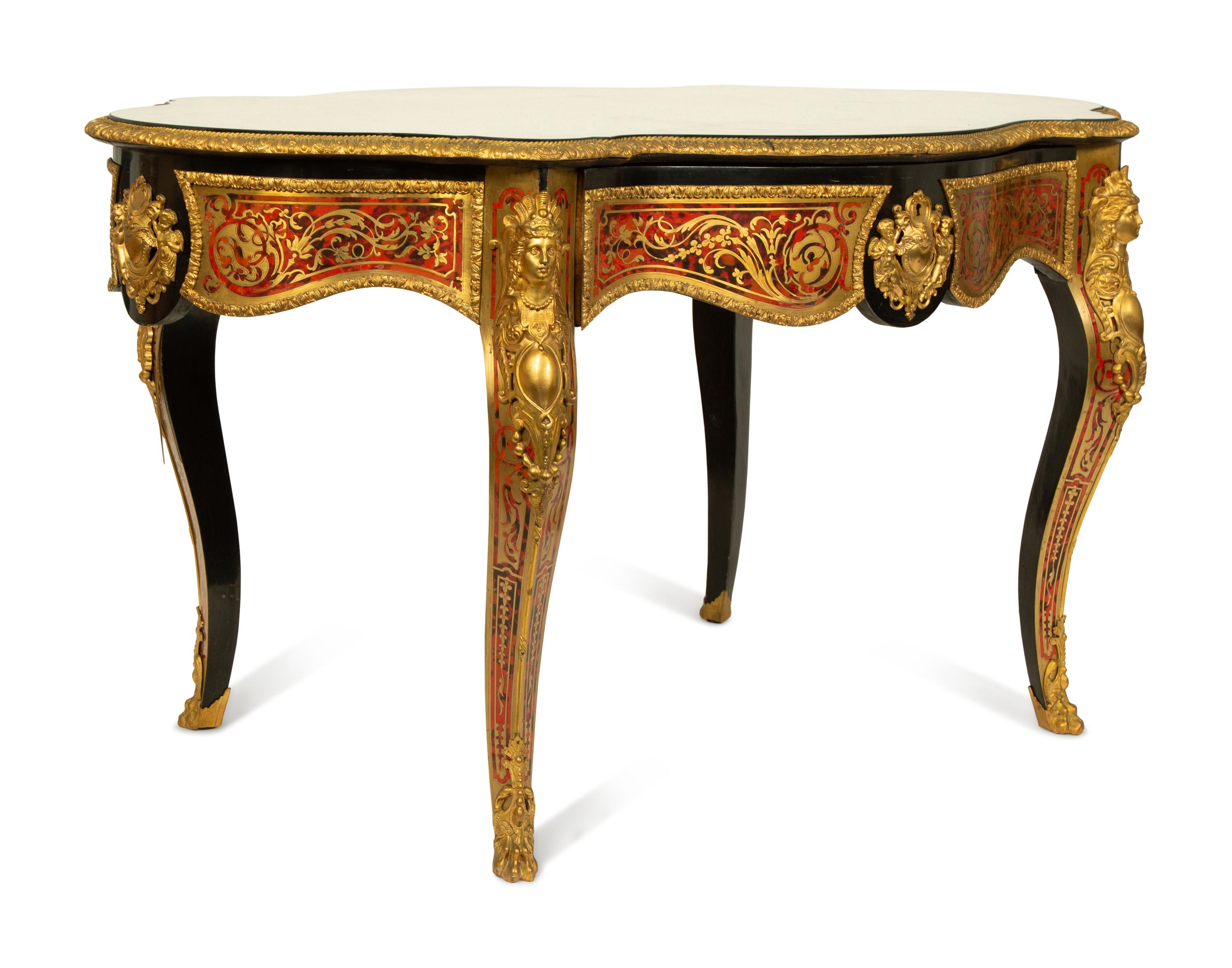 A Napolean III Style Gilt Metal Mounted Boulle Marquetry Center Table — 19TH/20TH CENTURY