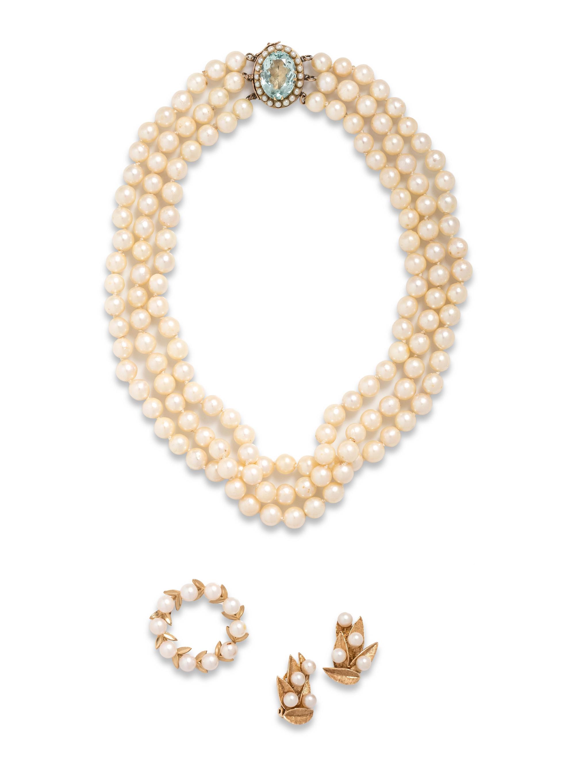 COLLECTION OF CULTURED PEARL JEWELRY