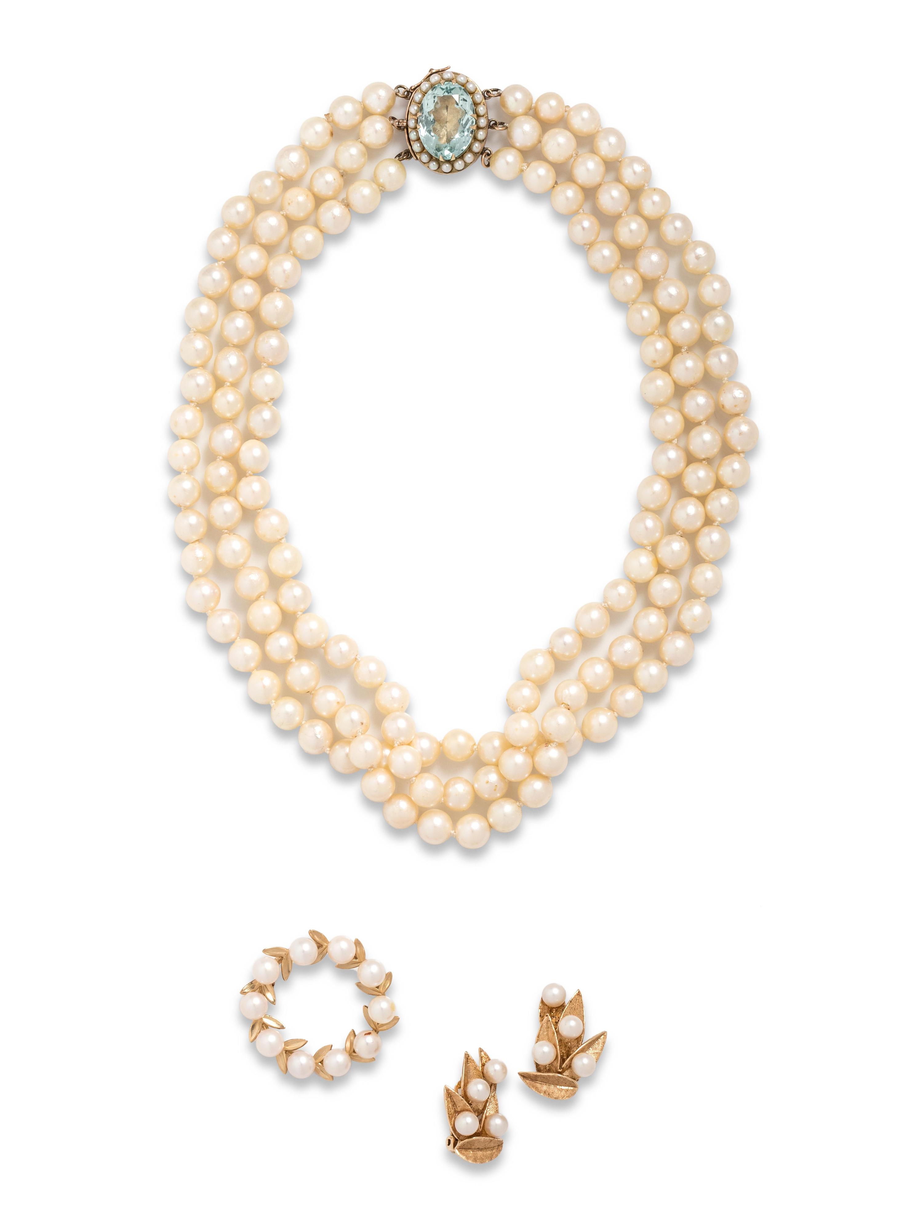COLLECTION OF CULTURED PEARL JEWELRY