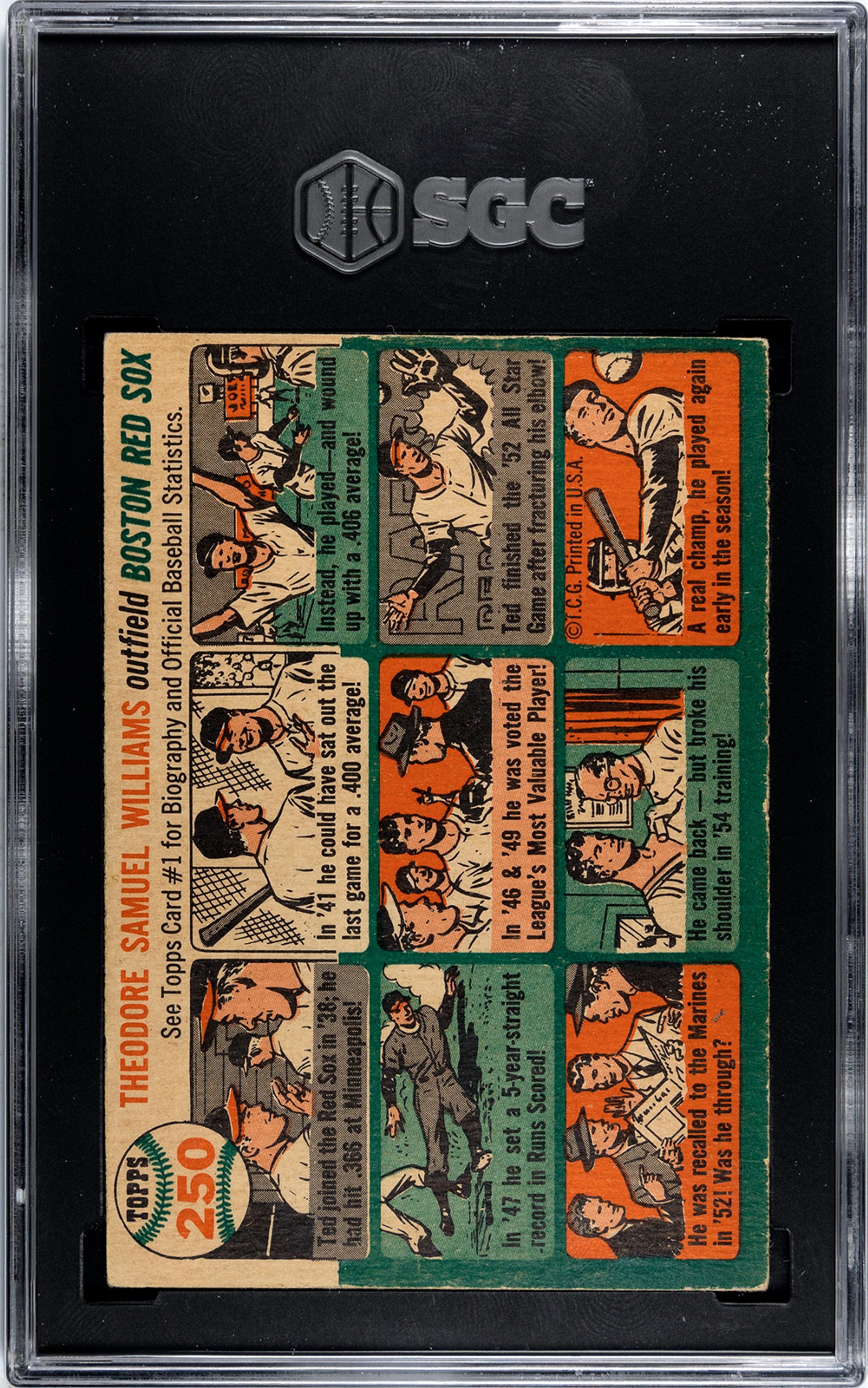 A 1954 Topps Ted Williams Baseball Card No. 250 (SGC 4.5 VG/EX+)
