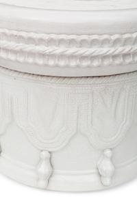 A Pair of Italian White-Glazed Terracotta Two-Piece Garden Seats