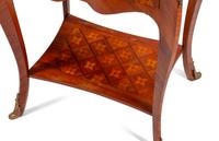 A Pair of Louis XV/XVI Transitional Style Marquetry Tables en Chiffonier