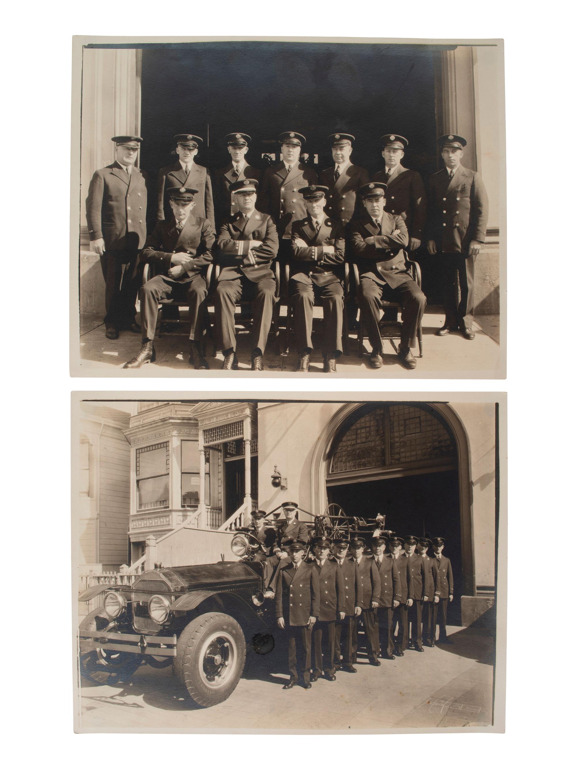 [CALIFORNIA] -- [FIREFIGHTING]. Fire helmet, badges, photographs, and more associated with San Francisco firefighter Ernest Nelson, Engine Co. No. 42, ca 1910-1930s.