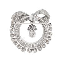 PLATINUM AND DIAMOND WREATH PENDANT/BROOCH