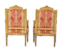 A Pair of Louis XVI Style Giltwood Fauteuils à la Reine