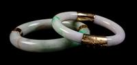 Two Chinese Jadeite Bangles