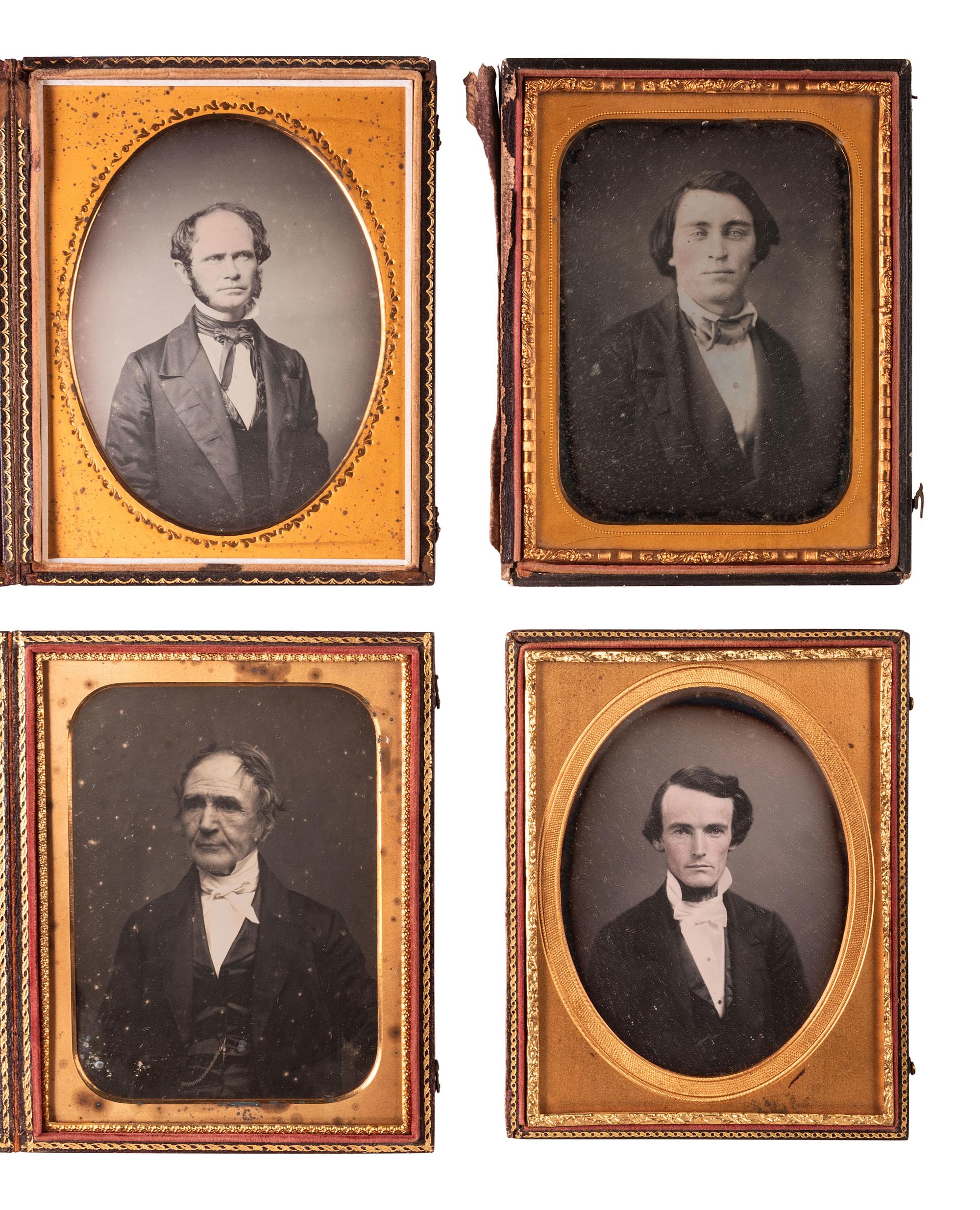 [EARLY PHOTOGRAPHY]. 12 half plate daguerreotypes of men.