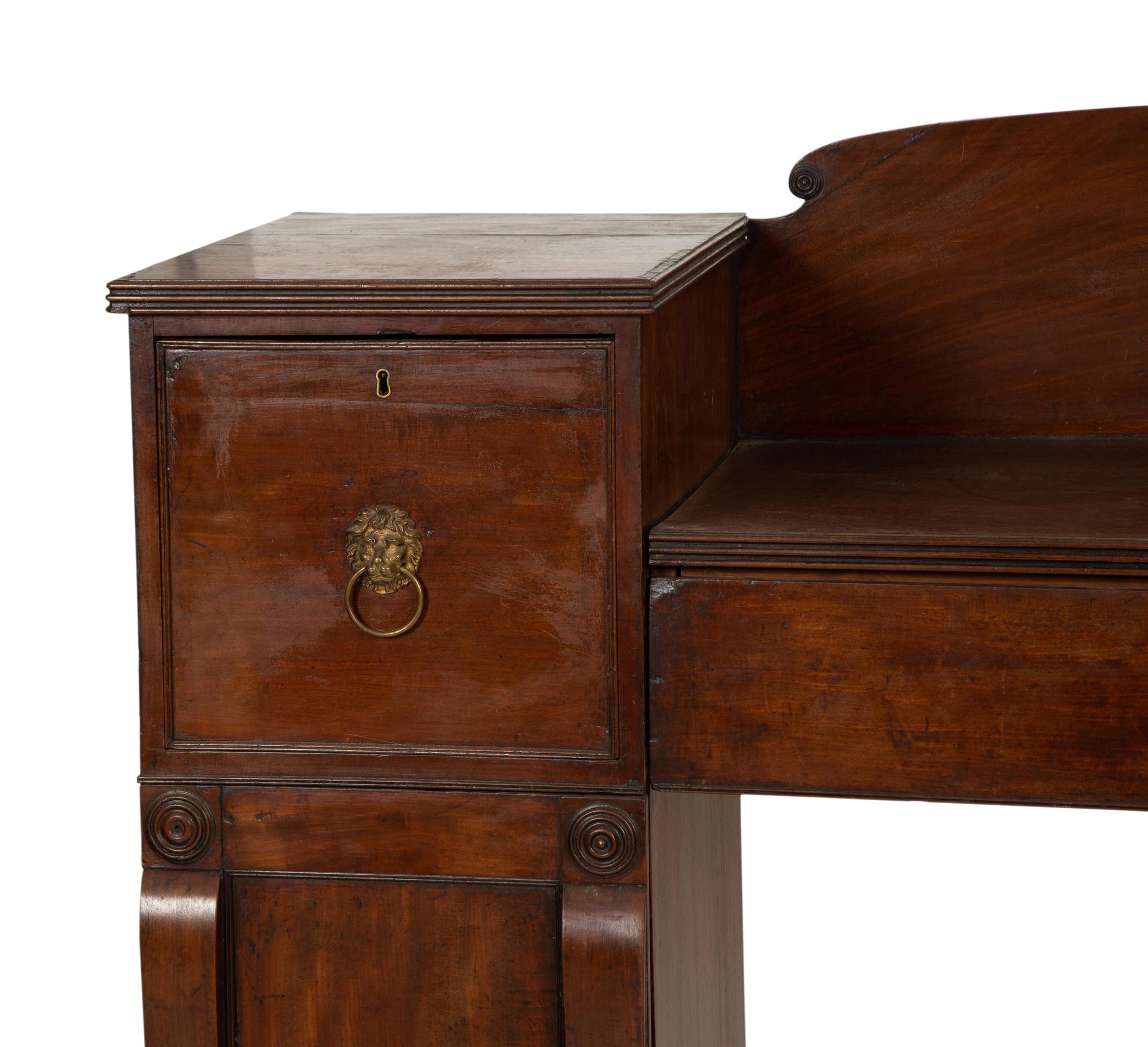 A Regency Mahogany Pedestal Side Board