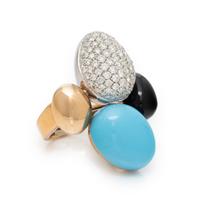 Roberto Coin, Turquoise, Onyx, and Diamond 'Ikebana' Ring