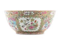 A Chinese Export Rose Medallion Punch Bowl