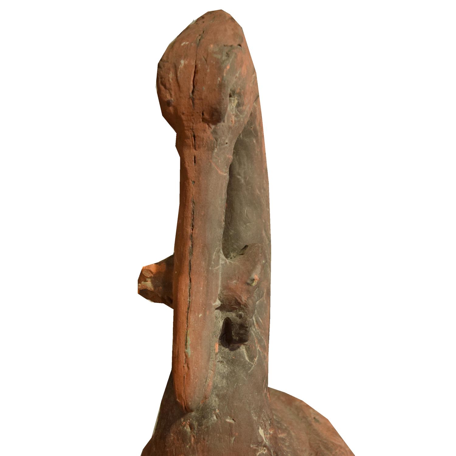 A Terra Cotta Bird Form Roof Crest 14" W x 11" D x 34" H — France, 20th Century