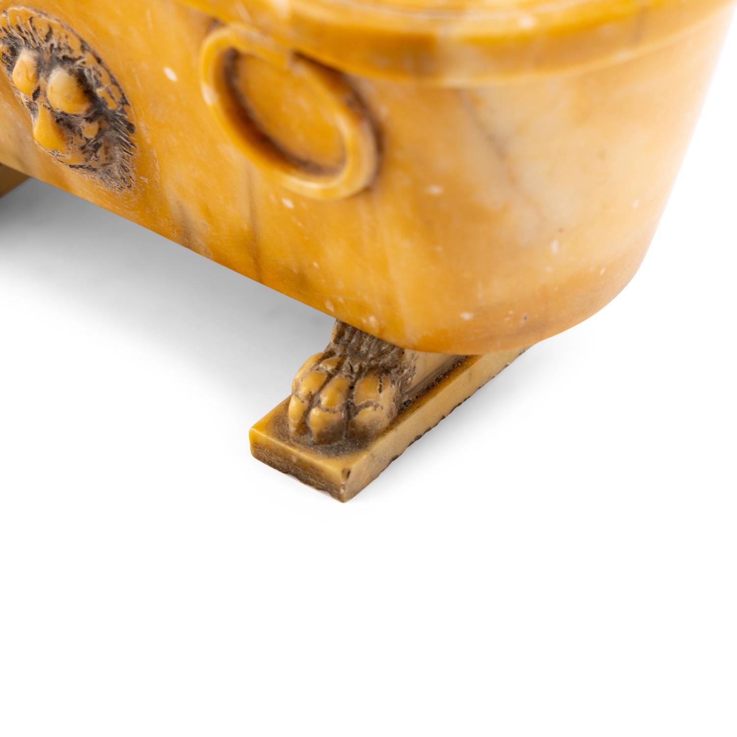 A Grand Tour Marmo Giallo Antico Marble Sarcophagus