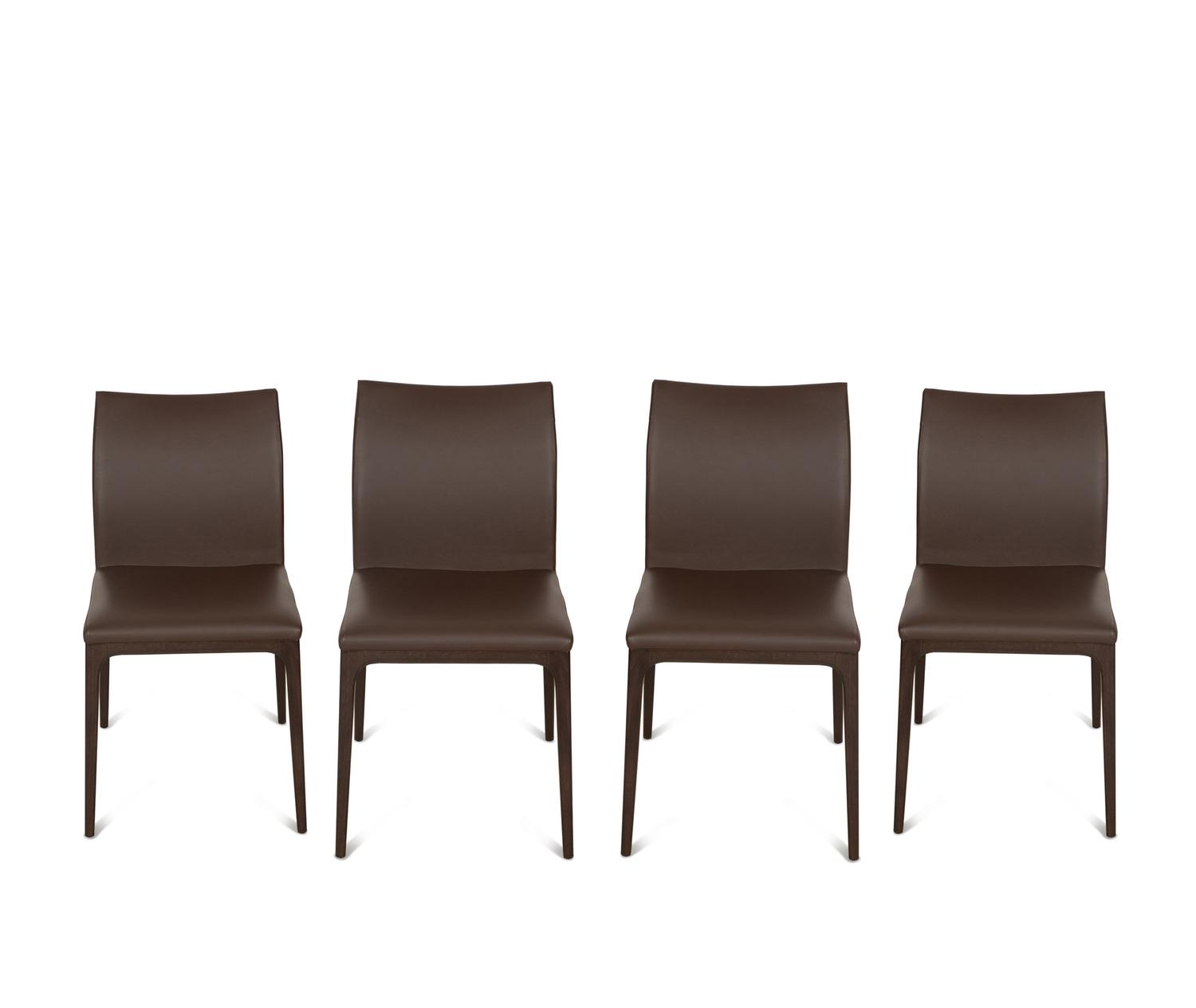 A Set of Four Cattelan Italia Arcadia Leather Dining Chairs