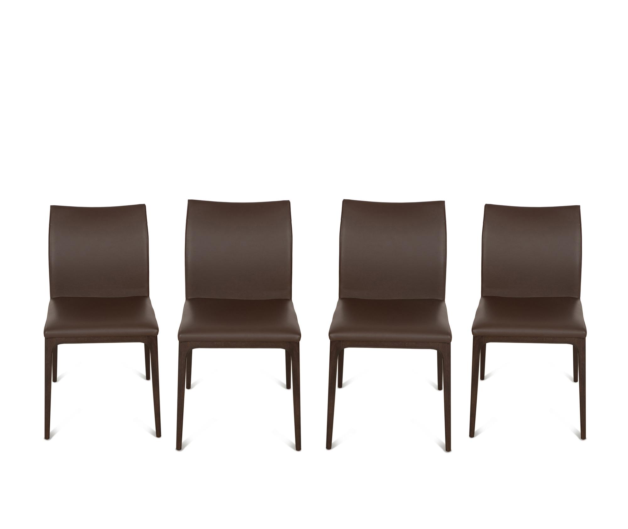 A Set of Four Cattelan Italia Arcadia Leather Dining Chairs