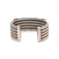 DAVID YURMAN, STERLING SILVER, YELLOW GOLD AND GEMSTONE 'CONFETTI' CUFF BRACELET