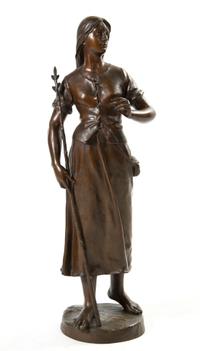 A French Bronze Sculpture, after Eugene Marioton (1854-1933), Height 29 inches.