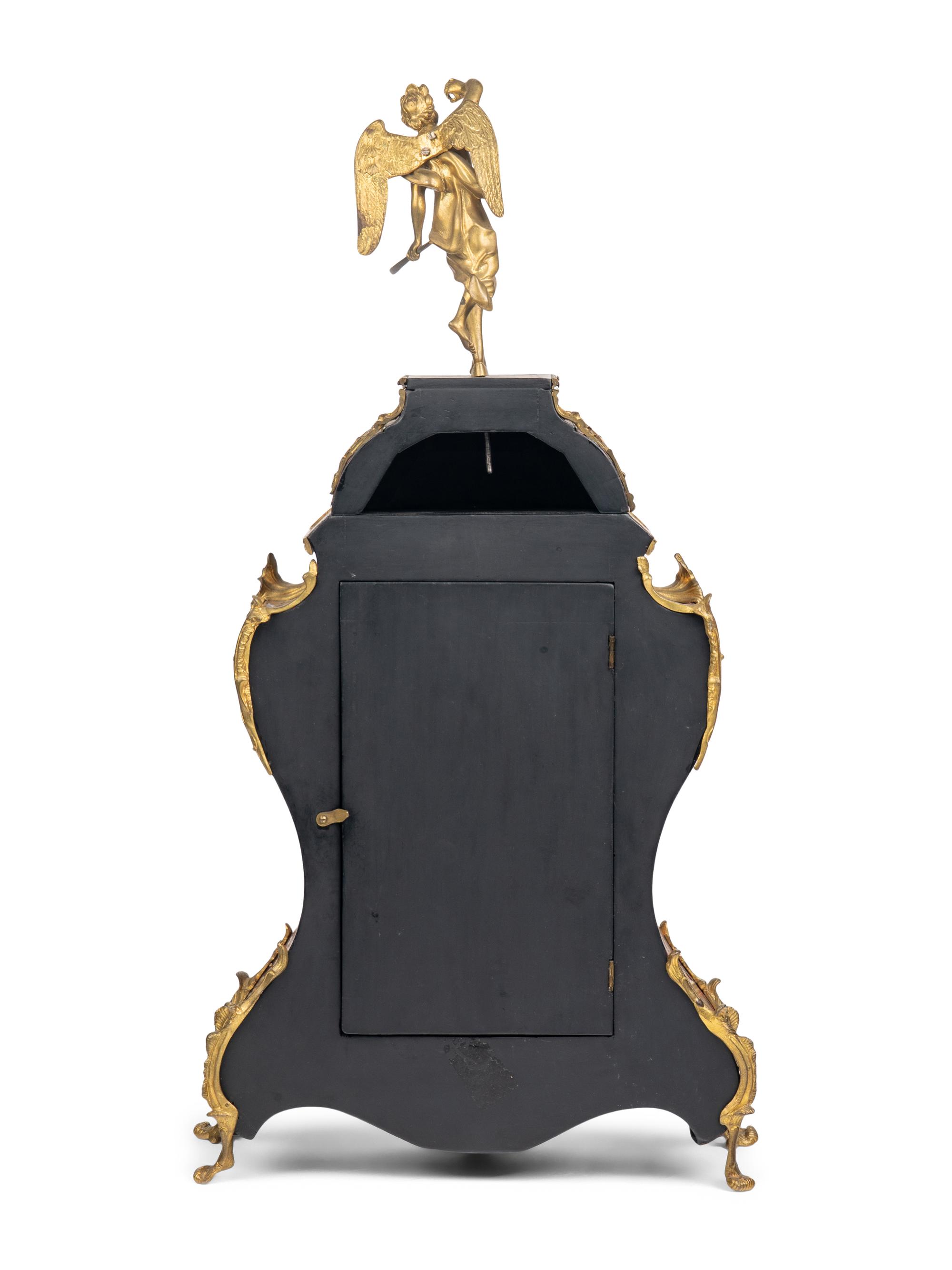 A Napoleon III Gilt Bronze and Boulle Marquetry Mantel Clock