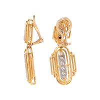 BICOLOR GOLD AND DIAMOND EARCLIPS