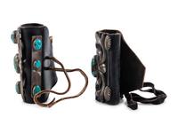 Navajo Sandcast Silver and Turquoise Ketohs