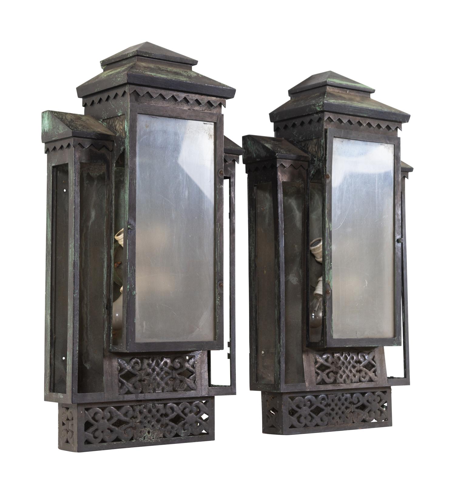 A Pair of Art Deco Exterior Sconces