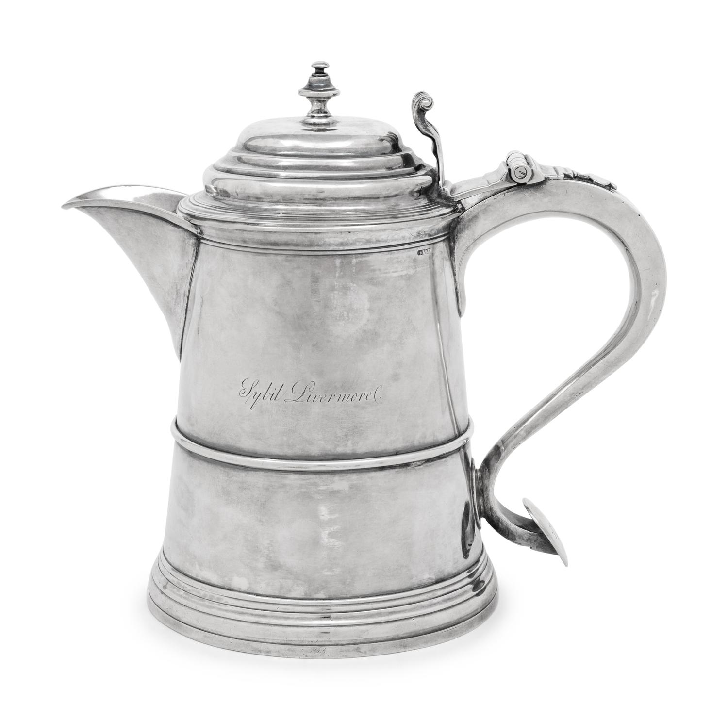 An Early American Silver Covered Tankard