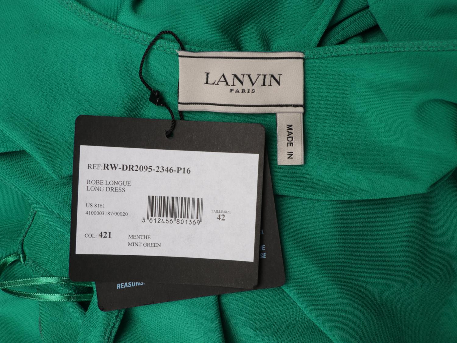 LANVIN, GREEN HALTER GOWN