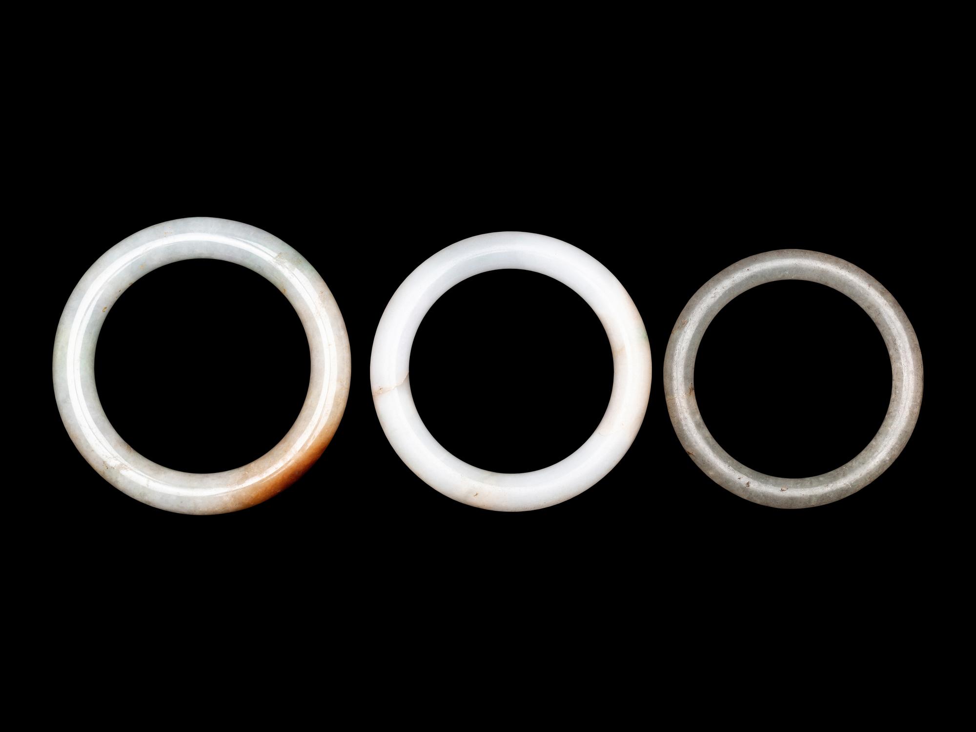 Three Chinese Hardstone Bangles