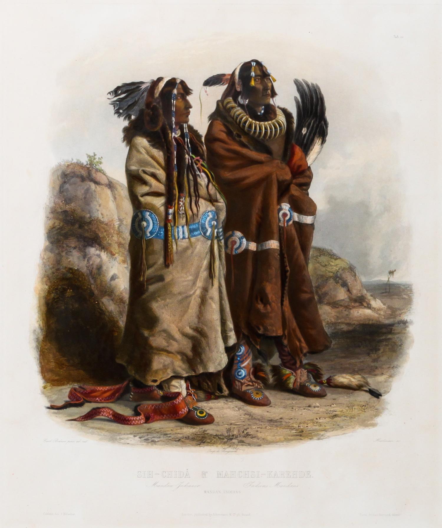 Bodmer, Karl, after Plate: 19 3/4 x 16 3/8 inches. — SIH-CHIDA & MAHCHSI-KAREHDECIRCA 1839-42