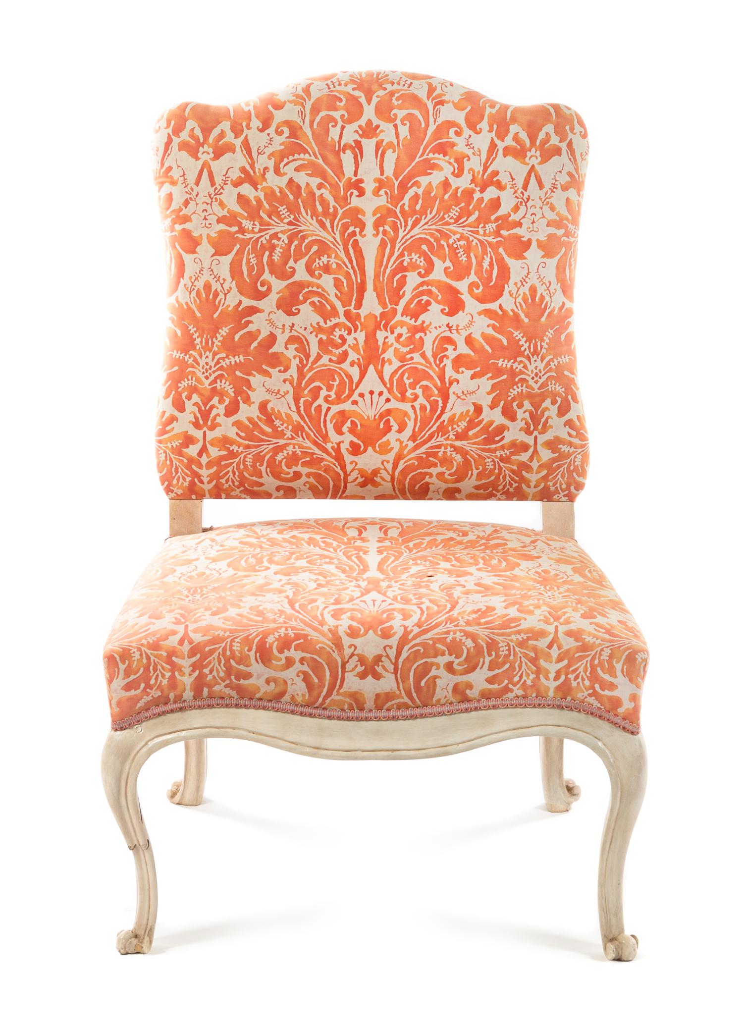 A Louis XV Style Painted Fauteuil Height 43 x width 25 x depth 25 inches. — ITALIAN, 18TH CENTURY