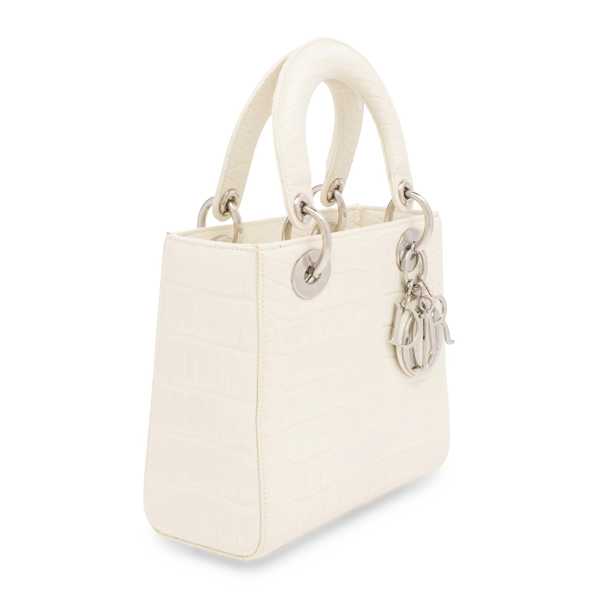 Christian Dior, Small Lady Dior in Off-White Alligator