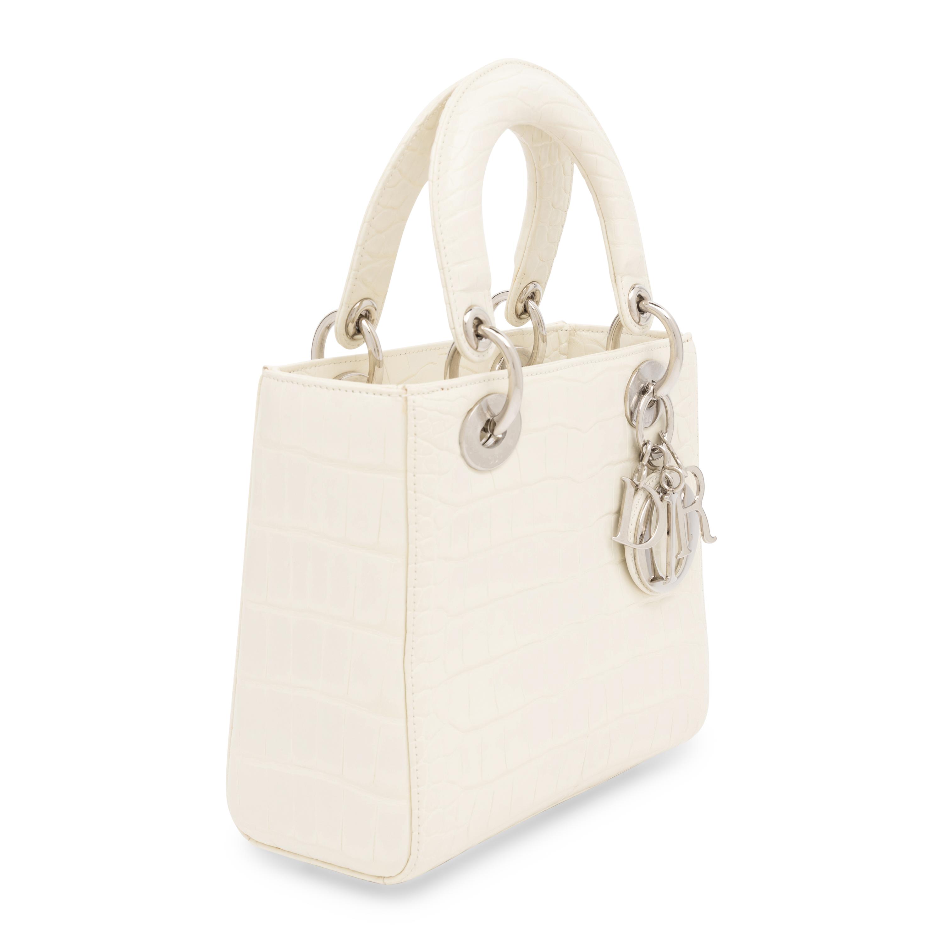 Christian Dior, Small Lady Dior in Off-White Alligator