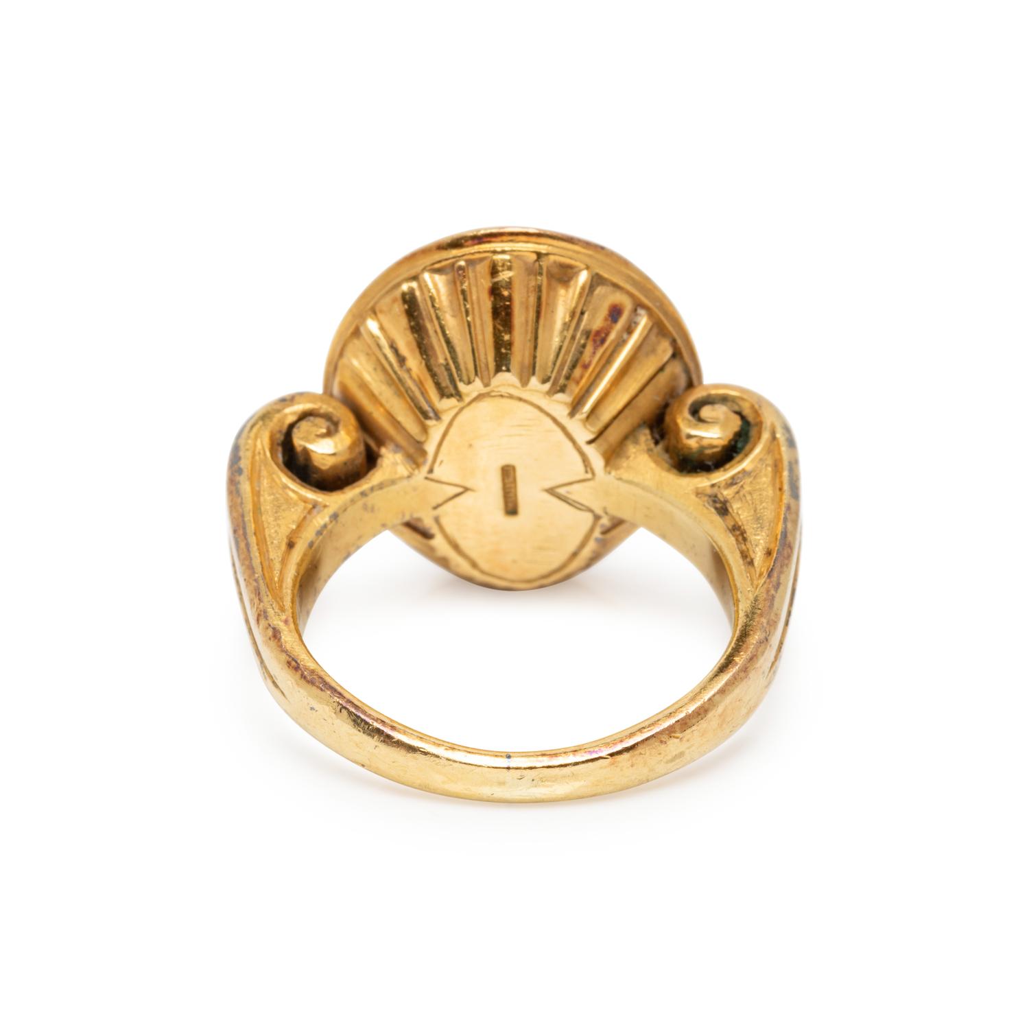 ATTILIO CODOGNATO, CARVED EMERALD INTAGLIO RING