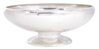 An American Hammered Silver Bowl, Webster Company, North Attleboro, MA, the shallow circular serving bowl raised on a pedestal base.