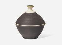 A Wedgwood Frank Brookes Black and White Jasperware Vase, UK, 1979