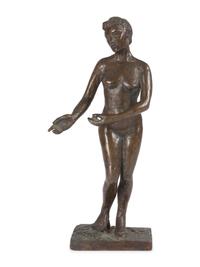 A Bronze Sculpture of a Nude Woman