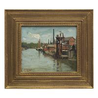 Aaron Gorson (American, 1872-1933) — Moorings, Wharfside