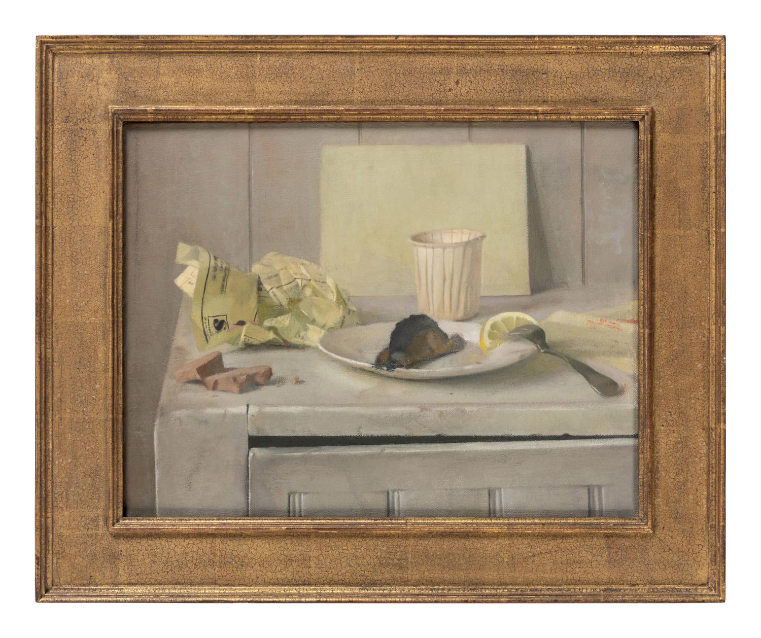 Still Life with Kippered Herring & Slice of Lemon on a Plate , 1988