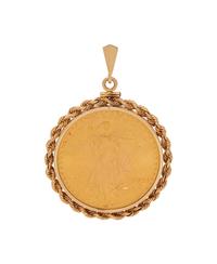 YELLOW GOLD AND US $20 LIBERTY COIN PENDANT