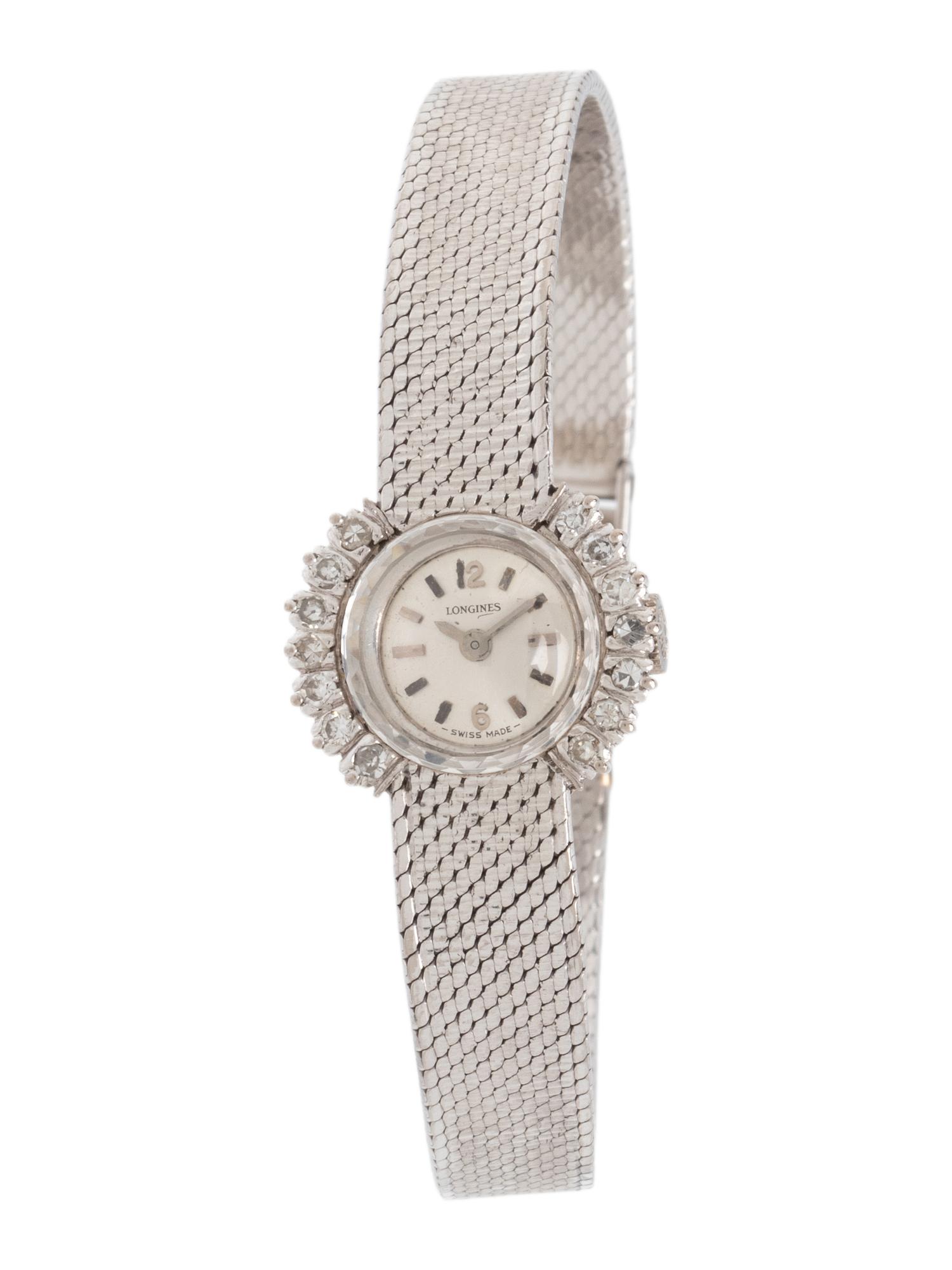 LONGINES, 18K WHITE GOLD AND DIAMOND WATCH