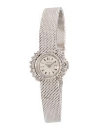 LONGINES, 18K WHITE GOLD AND DIAMOND WATCH