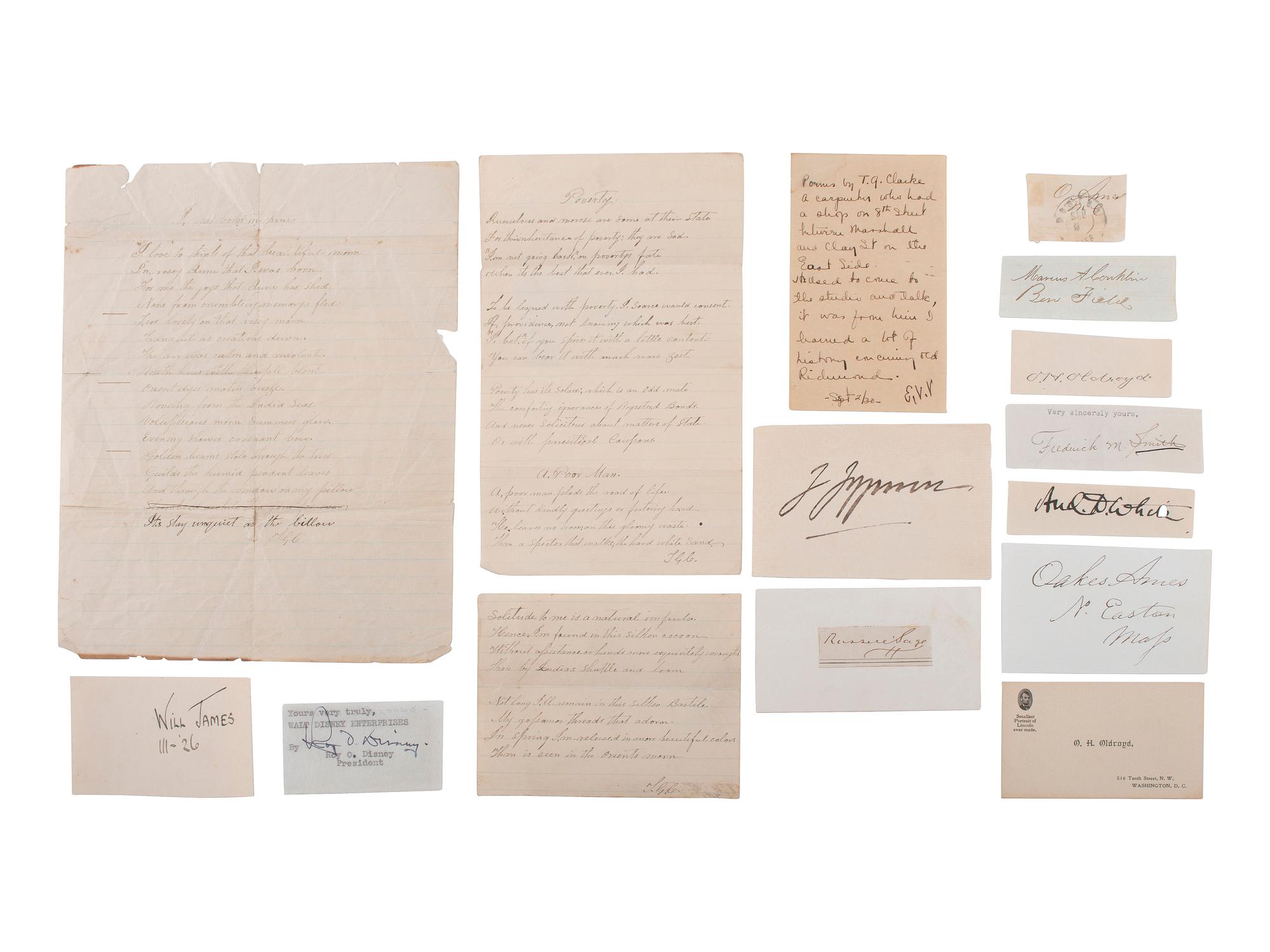 [AMERICANA]. Autograph collection featuring Civil War-era politicians, soldiers, and more.