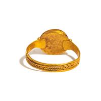 A Roman Gold and Jasper Finger Ring with a Dancing Satyr