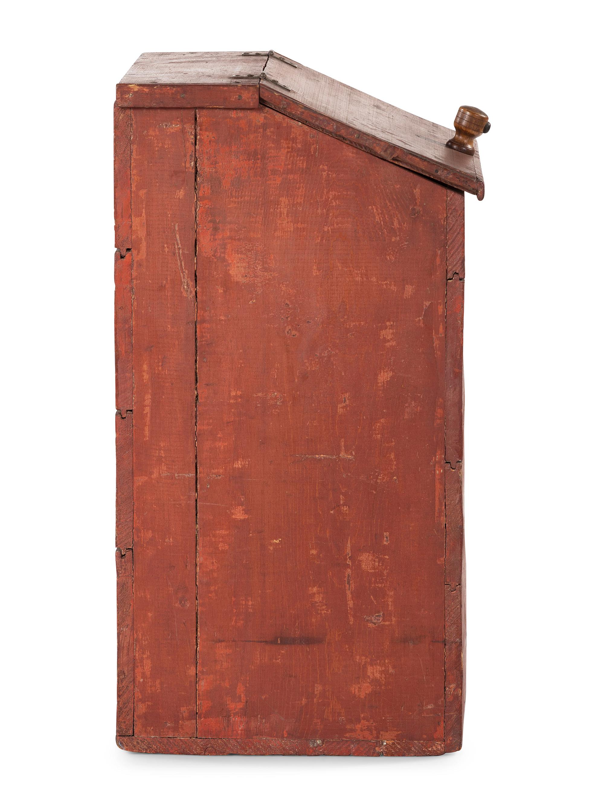 A Country Painted and Stenciled Pine Coffee or Drygoods Box
