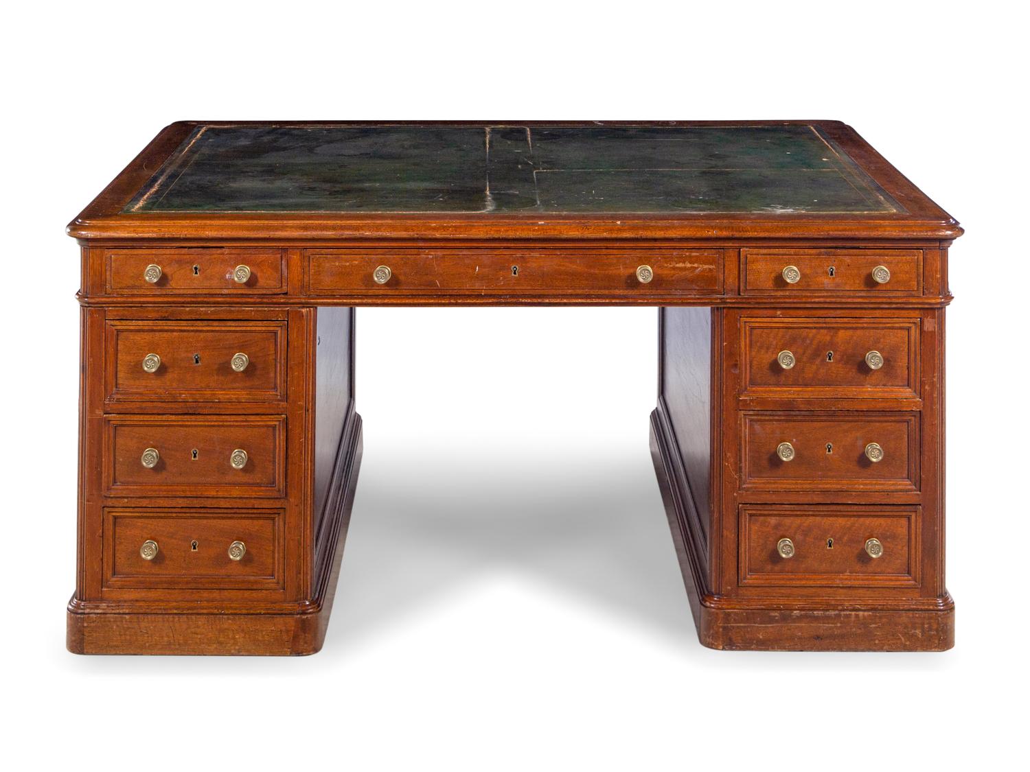 A Regency Style Mahogany Pedestal Desk