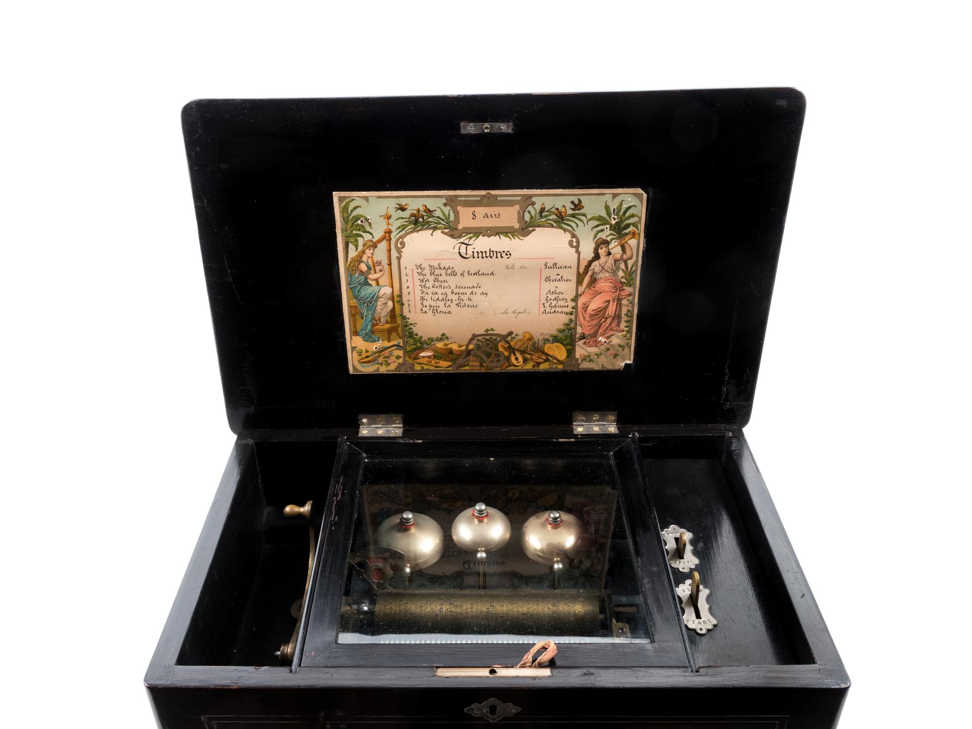 A Swiss Cylinder Bells in Sight Music Box